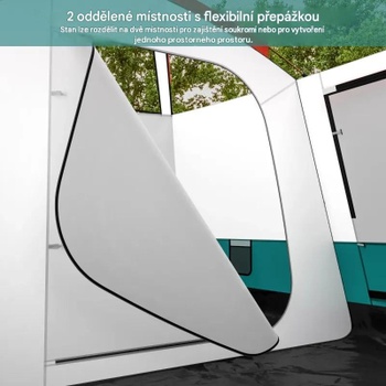 Priestranný rodinný kempingový stan s 2 miestnosťami NP12016GN-L, vodotesný, modro/biely - A