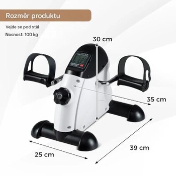 Přenosný rotoped s LCD obrazovkou 9900178558, nosnost 100 kg, bílý - A