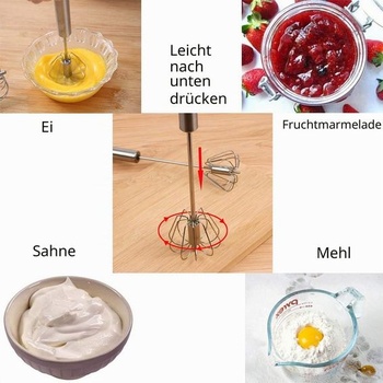 Multifunkční nerezová metla, pružinový mechanický poloautomatický metlík, napěňovač mléka, míchání