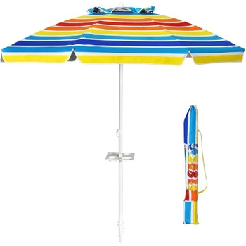 Plážový slnečník B09B538Z97, 220 cm, UPF50+, farebný - A
