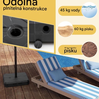 Stojan na slnečník CA-HG3144, nosnosť až 77 kg, čierny - A