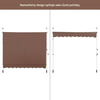 Nastaviteľná markíza OP70317CF, 250 cm, hnedá - A