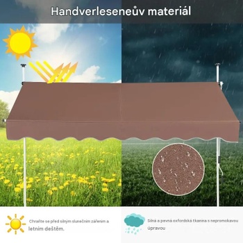 Nastaviteľná markíza OP70317CF, 250 cm, hnedá - A