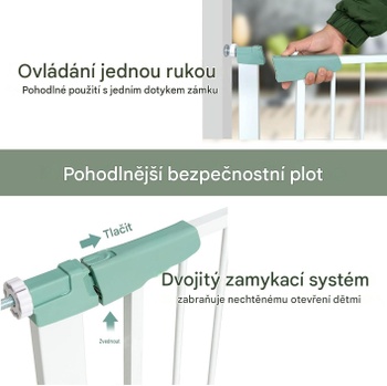 Detská bezpečnostná zábrana JM98887EPDE, výsuvná, výška 76 cm, biela - A