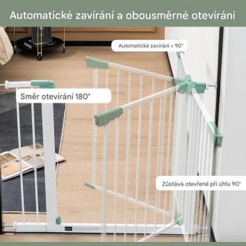 Detská bezpečnostná zábrana JM98887EPDE, výsuvná, výška 76 cm, biela - A