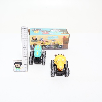 MOONTOY 3dielna sada dinosaurského monster trucku, svietiace autíčko pre vek 1+, auto s funkciou „press