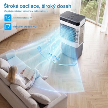 Prenosná klimatizácia s diaľkovým ovládaním ES10675DE-WH, s 27 l nádržou, 3 rýchlostné stupne, biela - A