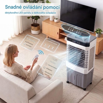 Prenosná klimatizácia s diaľkovým ovládaním ES10675DE-WH, s 27 l nádržou, 3 rýchlostné stupne, biela - A