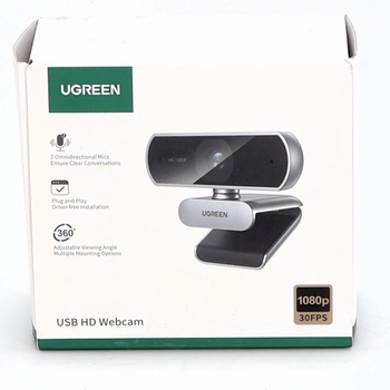 UGREEN Webcam Full HD 1080P/30fps USB A webkamera s mikrofonem pro PC, automatická korekce světla,