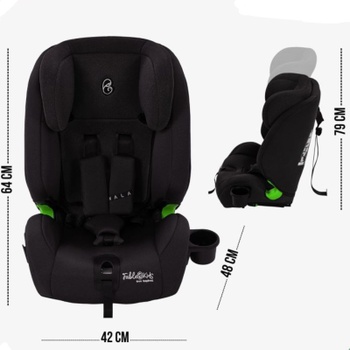 Detská autosedačka, 3bodové bezpečnostné pásy, pre výšku 76 - 150 cm, čierna - A