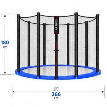 Kryt hrany trampolíny a sieť, 366 cm, čierno/modrá - A