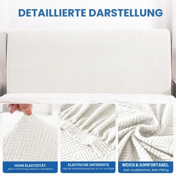 YSTELLAA Poťah na čelnú dosku postele, 150 cm, biely biely 150 cm (vhodná šírka: 140 cm-165 cm)