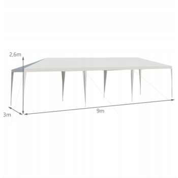 Záhradný pavilón OP3934, 3 x 9 m, biely - A