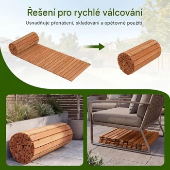 Drevená záhradná cesta NP13641NA, s protišmykovým povrchom, 367 x 55 cm, prírodná - A
