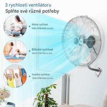 Nástenný ventilátor TAN10311630GB, 56 cm, 120 W, strieborný - B
