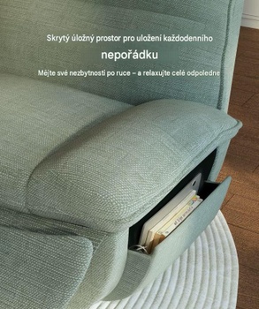 Otočné a hojdacie kreslo s robustnou kovovou základňou XC6-FC-G-EU, svetlo zelené - A