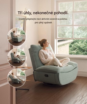 Otočné a hojdacie kreslo s robustnou kovovou základňou XC6-FC-G-EU, svetlo zelené - A