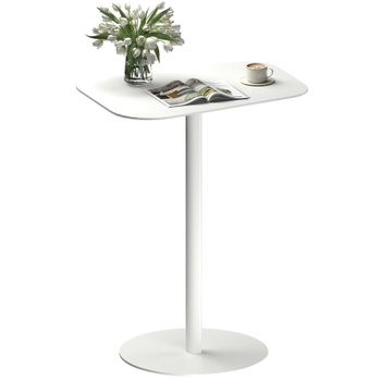 Stabilný stolík z ocele H1W-V2, 50 × 38 × 65 cm, biely - A