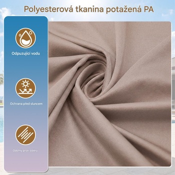 Dvojitý slnečník so stojanom NP13435EU-CF, 243 x 212 x 400 cm, UPF 50+, svetlo hnedý - B