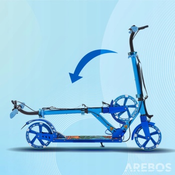 Kolobežka s LED osvetlením, nosnosť 100 kg, modrá - A