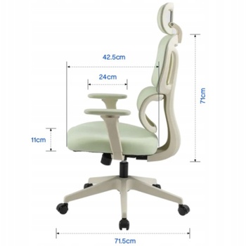 Ergonomická kancelárska stolička BS5LG, nosnosť 136 kg, zelená - A