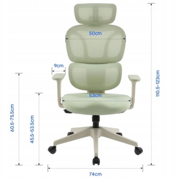 Ergonomická kancelárska stolička BS5LG, nosnosť 136 kg, zelená - A