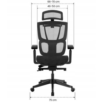 Ergonomická kancelárska stolička C7BB-M1, nosnosť 136 kg, čierna - A