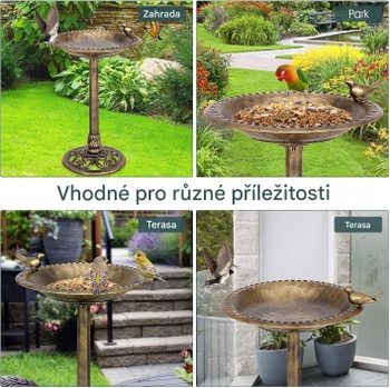 Kŕmidlo pre vtáky PS6503, 51 x 72 cm, bronzová - A