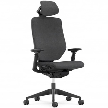 Ergonomická kancelárska stolička BS12PG-F1-V4, 3D opierka hlavy, nosnosť 136 kg, šedá - A