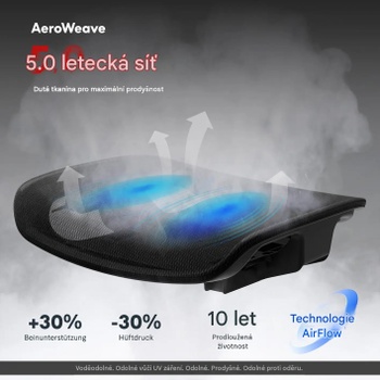 Ergonomická kancelárska stolička s podnožkou OS250G-M2, 7D podrúčky, 5D bedrová opierka, 4D opierka hlavy