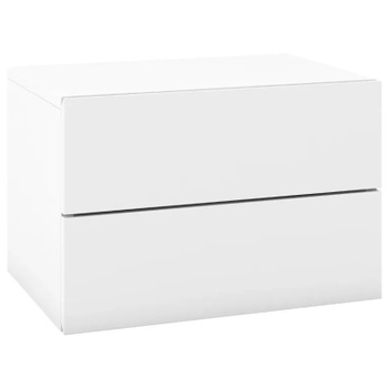 Nástenný nočný stolík s 2 zásuvkami HU10886WH, 42 x 30 x 28 cm, biely - A