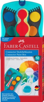 Faber-Castell - Sada farieb Connector Turquoise, s krabičkou s farbami a príslušenstvom, 3dielna sada