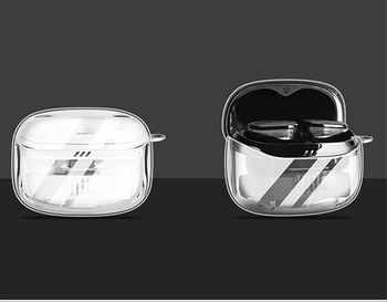 Průhledné pouzdro GIOPUEY kompatibilní s JBL Tune Buds 2, TPU nárazuvzdorné ochranné pouzdro,