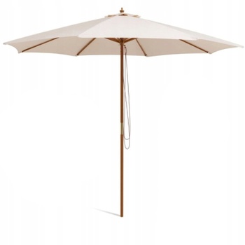 Záhradný slnečník s 8 bambusovými rebrami NP10752BE, 300 cm, béžový - A