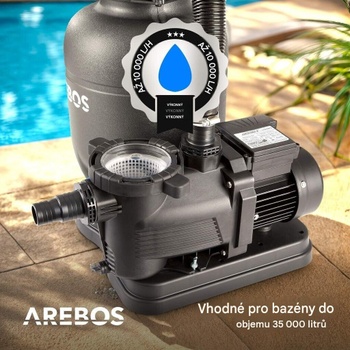 Bazénová filtrácia, 350 W, 9500L/h, 7-cestný ventil, čierna - N