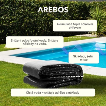 Okrúhla solárna plachta na bazén, 3,66 m, hrúbka 120 , čierna - B