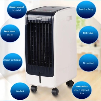 Prenosná klimatizácia 3v1 s ventilátorom a čističkou vzduchu ES10682DE-BK, 75 W, 6litrová nádrž, bielo