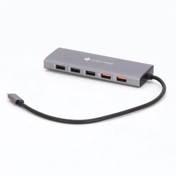 Dokovacia stanica NOVOO 10 Gbps USB C Hub 2 HDMI 4K @ 60Hz, adaptér pre tri displeje s VGA, USB A 3.2