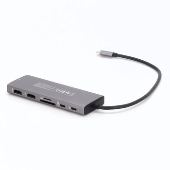 Dokovacia stanica NOVOO 10 Gbps USB C Hub 2 HDMI 4K @ 60Hz, adaptér pre tri displeje s VGA, USB A 3.2