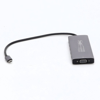 Dokovacia stanica NOVOO 10 Gbps USB C Hub 2 HDMI 4K @ 60Hz, adaptér pre tri displeje s VGA, USB A 3.2