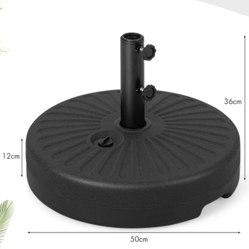 Plniteľný okrúhly stojan na slnečník NP10666BK, 50 cm, čierny - A