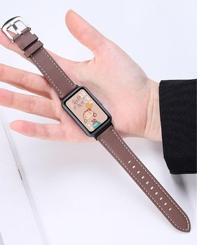 Náramok GIOPUEY kompatibilný s Huawei Band 11/11 Pro, náramok z pravej kože [odolný proti