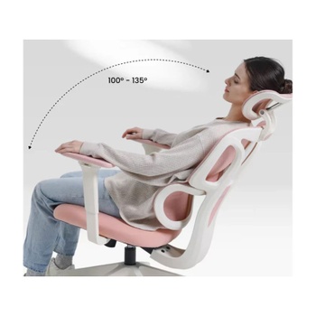 Ergonomická kancelárska stolička BS5P, ružová - A
