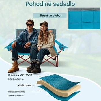 Skladacie kempingové kreslo s taškou na prenášanie 15706560529, modré - A