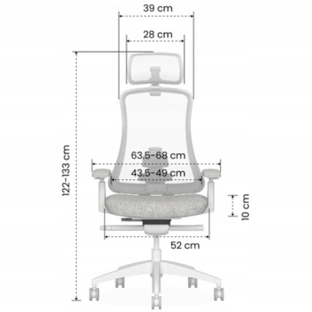 Ergonomická kancelárska stolička Sheer-BB-HD-EU, 4D nastaviteľné lakťové opierky, čierna - N