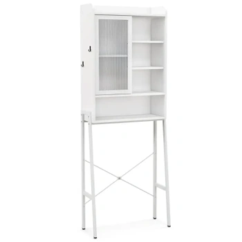 Kúpeľňová polica BA7856WH, 63 x 29 x 170 cm, biela - A