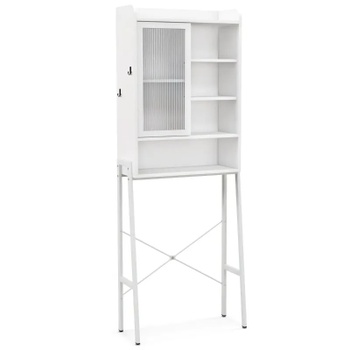 Kúpeľňová polica BA7856WH, 63 x 29 x 170 cm, biela - A