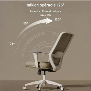 Ergonomická kancelárska stolička C5W-F1, nosnosť až 150 kg, sieťovina, béžová - A