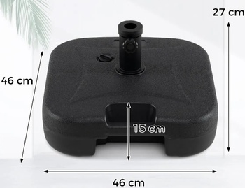 Stojan na slnečník NP12953DK, 22 l/25 kg, čierny - A