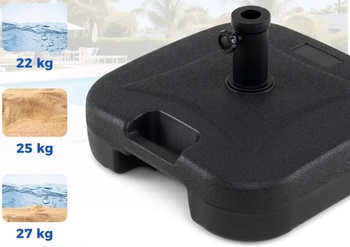 Stojan na slnečník NP12953DK, 22 l/25 kg, čierny - A